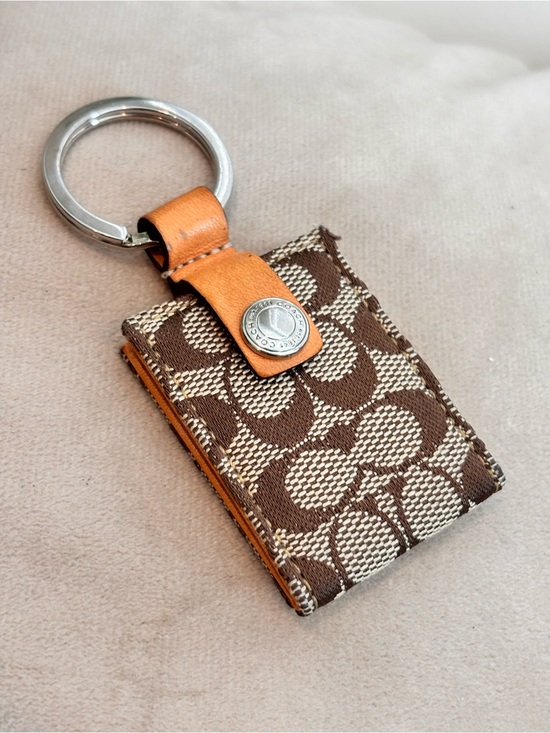 COACH Vintage Picture Frame Bag Charm In Signature Canvas